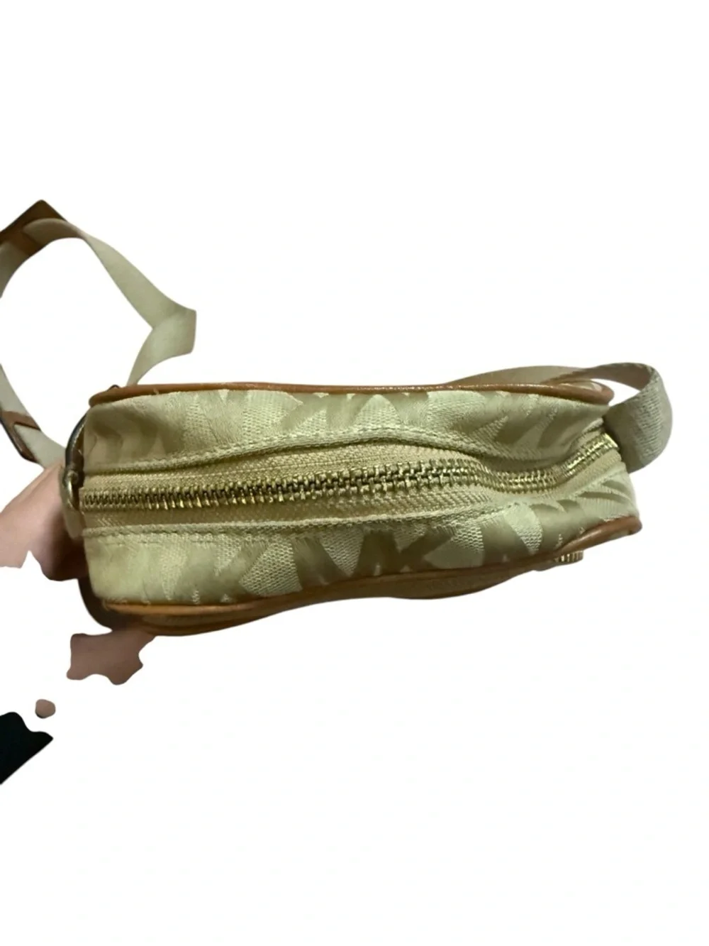 Michael Kors Beige MK Logo Crossbody Bag